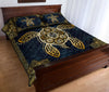 Turtle Mandala Gold Art Style Quilt Bed Set - Love Quilt Bedding Set