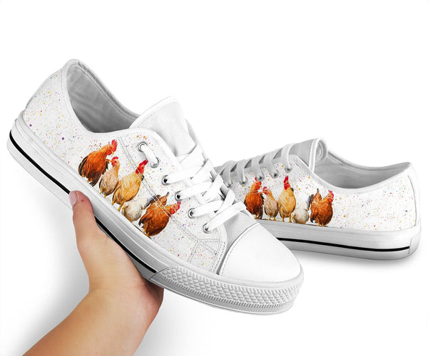 Chicken Watercolor Art Low Top  Shoes