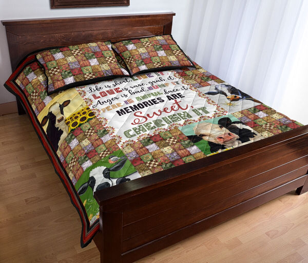 Quilt Bed Set - Cow - Life Is Short 49 - Love Quilt Bedding Set