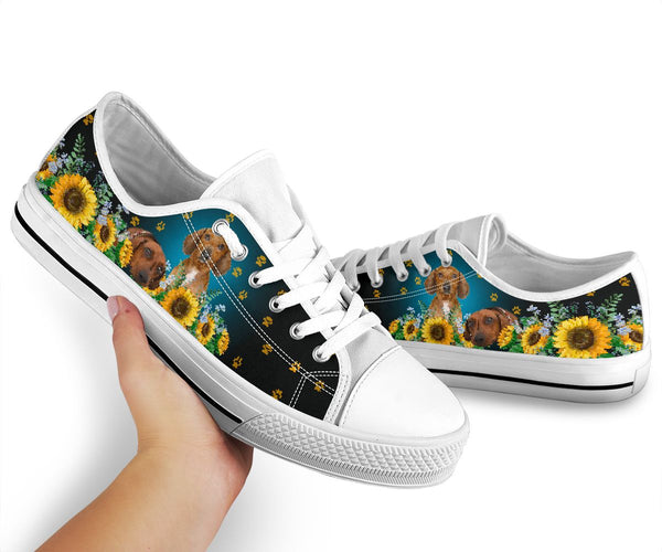 Dachshund Sunflower - Low Top Shoe - Love Love Top Shoes