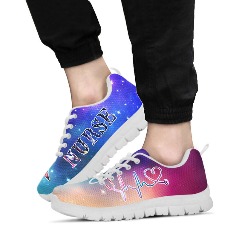 Galaxy Art Nurse Sneakers, Running Shoes, Shoes For Women, Shoes For Men, Custom Shoes, L- Love Sneakers