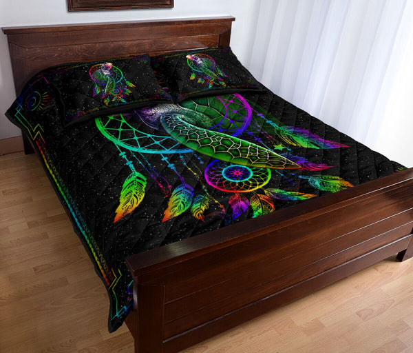 Turtle Mandala Color Quilt Bed Set - Love Quilt Bedding Set