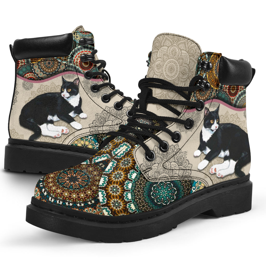 Tuxedo Cat - Vintage Mandala Asboot Kd - Love All Season Boots