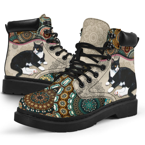 Tuxedo Cat - Vintage Mandala Asboot Kd - Love All Season Boots