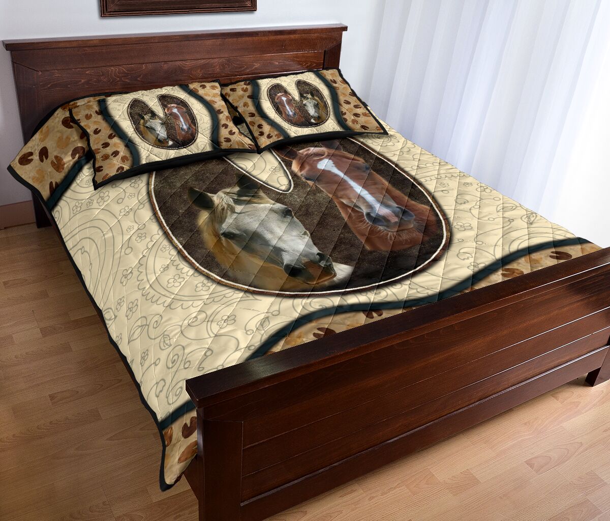 Horse Paw Vintage - Bed Set - Love Quilt Bedding Set