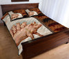 Pig Art Leather Style Quilt Bed Set - Love Quilt Bedding Set