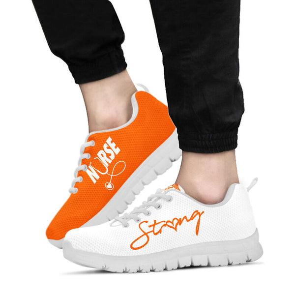 Nurse-strong Orange - White Sneakers, Running Shoes, Shoes For Women, Shoes For Men, Custom - Love Sneakers