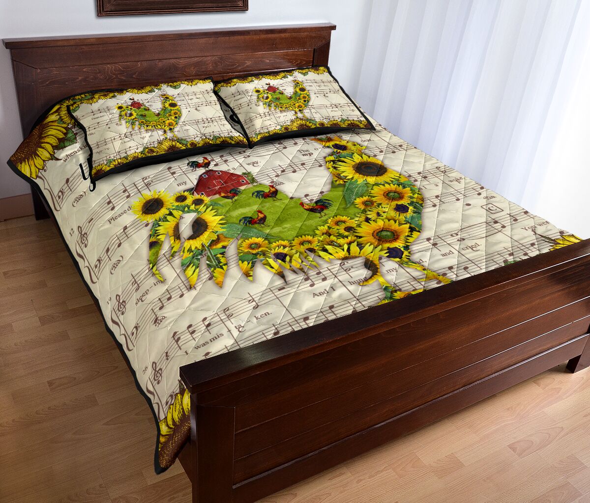 Roosters Are My Sunshine - Quilt Bed Set - Love Quilt Bedding Set