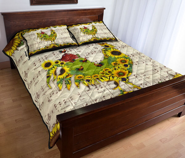 Roosters Are My Sunshine - Quilt Bed Set - Love Quilt Bedding Set