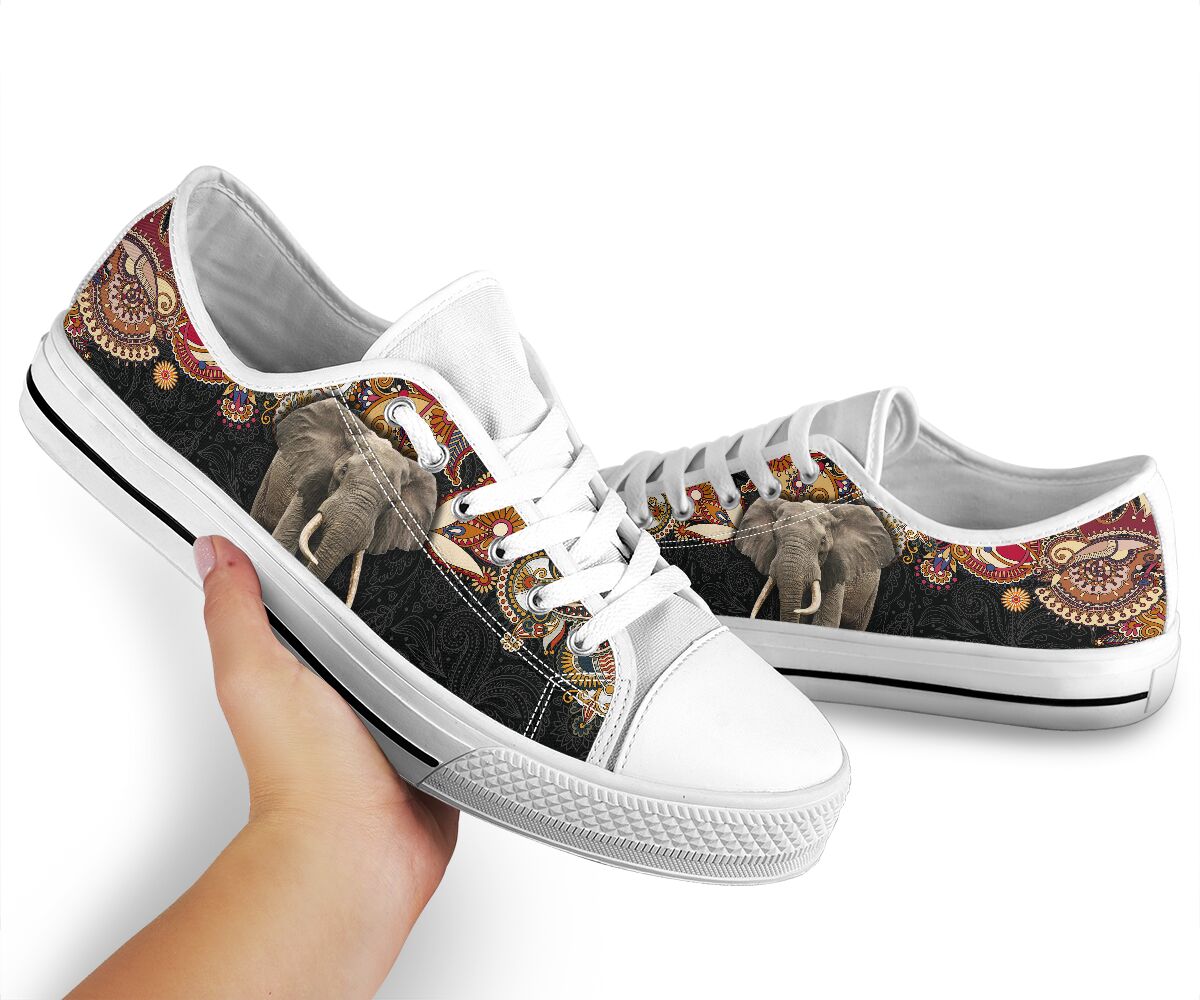 Elephant Paisley Color Low Top  Shoes