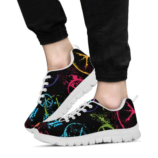 Teacher Peace Art Sneakers, Running Shoes, Shoes For Women, Shoes For Men, Custom Shoes, L- Love Sneakers