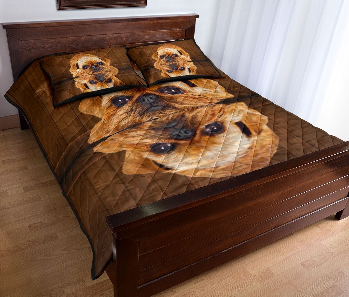 Griffon Brussels Dog Quilt Bed Set- Love Quilt Bedding Set