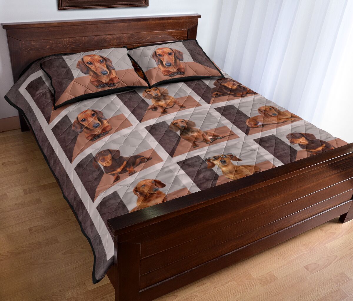 Dachshund Square Cute - Bed Set - Love Quilt Bedding Set