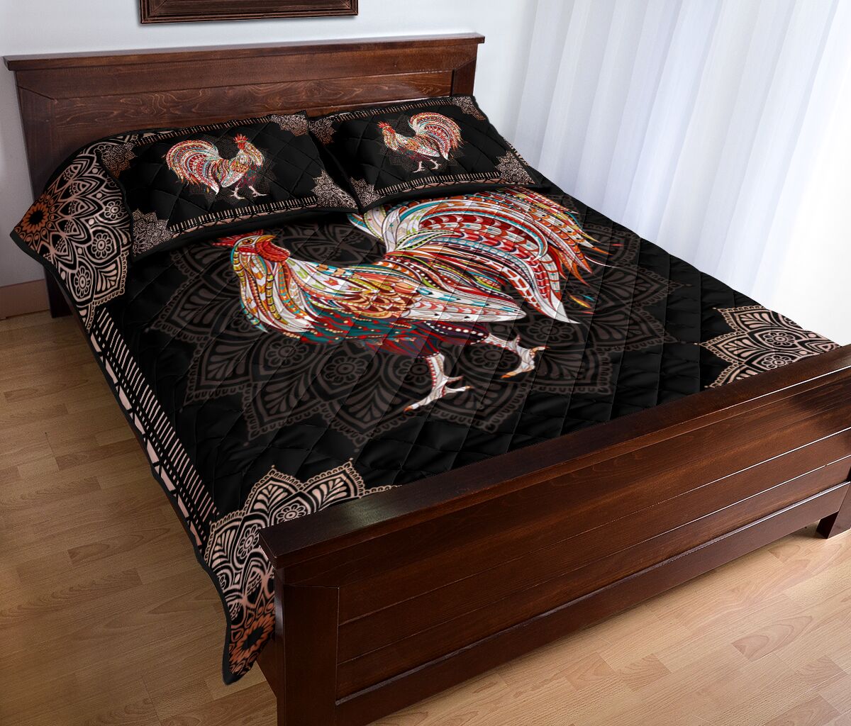 Cock Quilt Bed Set 4 - Love Quilt Bedding Set