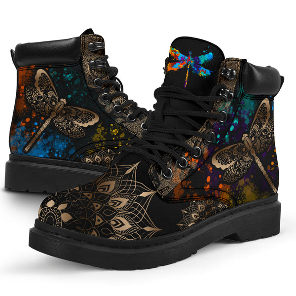 Dragonfly Henna With Watercolor Asboot - Tl - Love All Season Boots