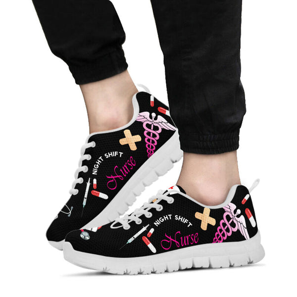 Nurse Night Shift Sneakers, Running Shoes, Shoes For Women, Shoes For Men, Custom Shoes, L- Love Sneakers