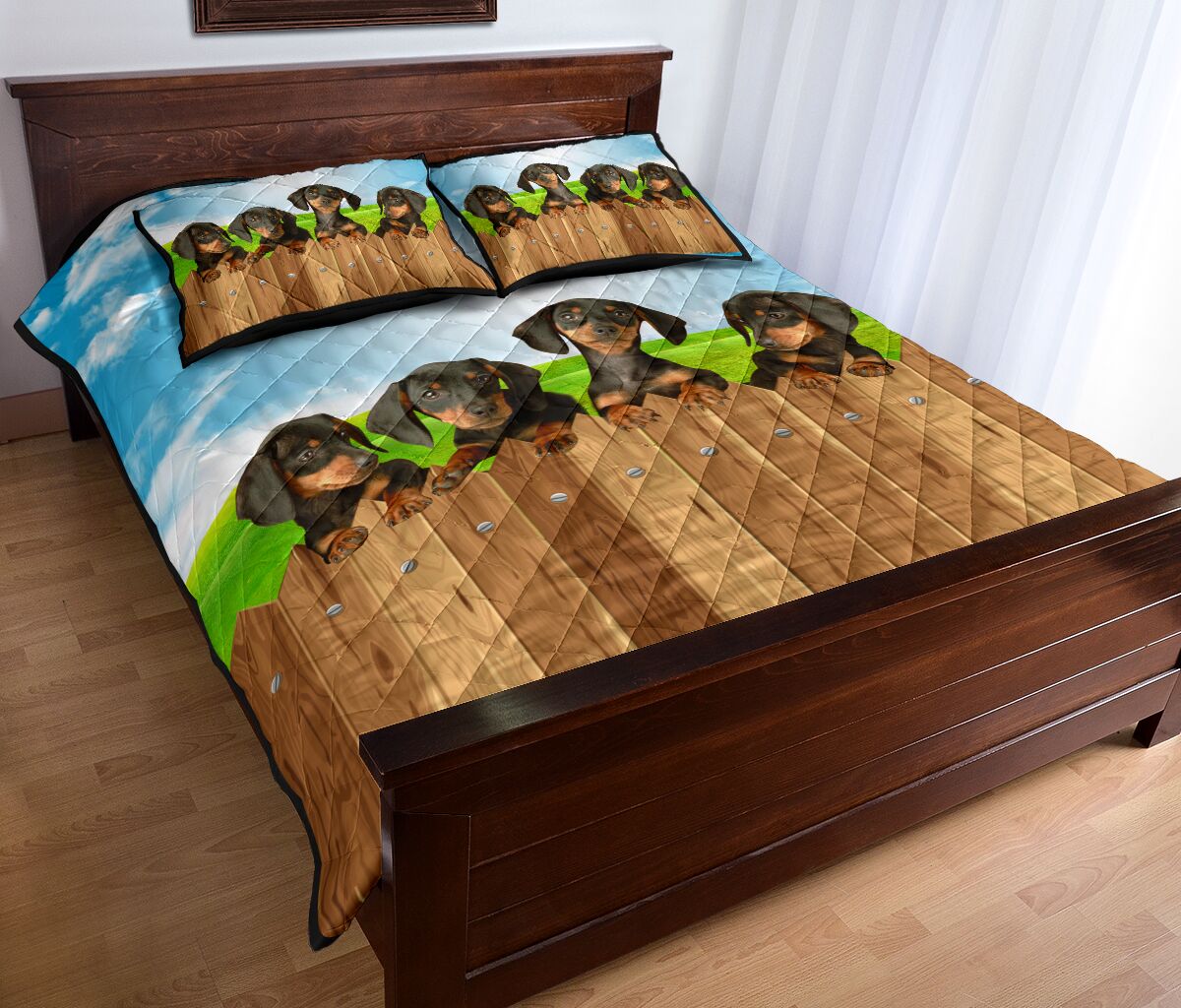Dachshund Fence - Bed Set - Love Quilt Bedding Set