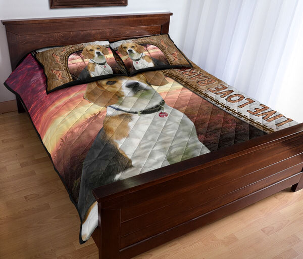 Live Love Bark Beagle - Bed Set - Love Quilt Bedding Set