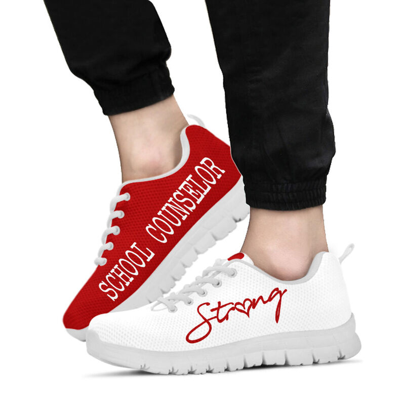School Counselor Strong Red White Kd Sneakers, Runni- Love Sneakers