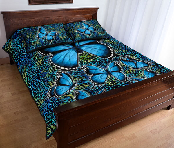 Butterfly Skin Background Real Style Quilt Bed Set - Love Quilt Bedding Set