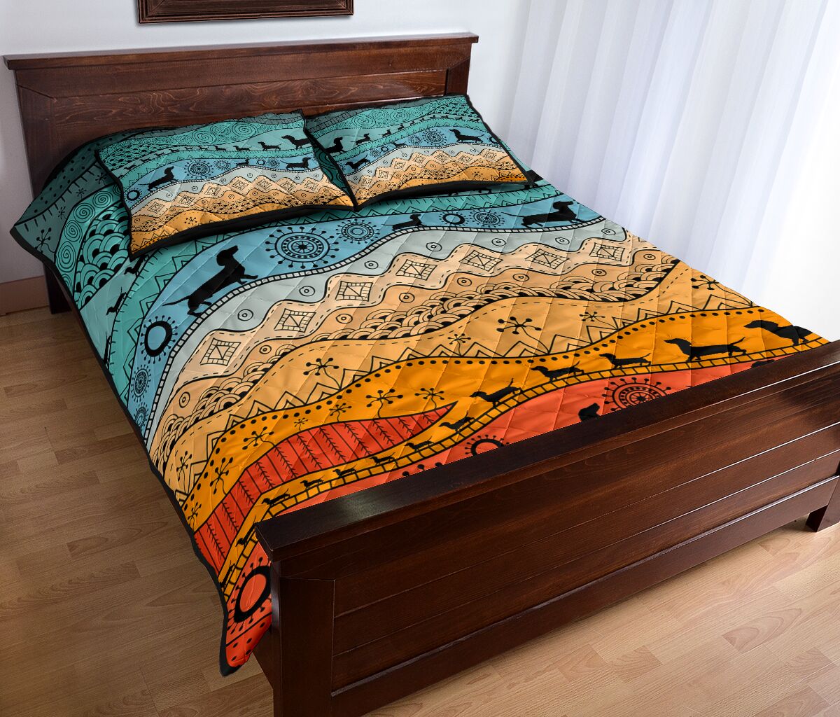 Dachshund Native Color Pattern - Bed Set - Love Quilt Bedding Set