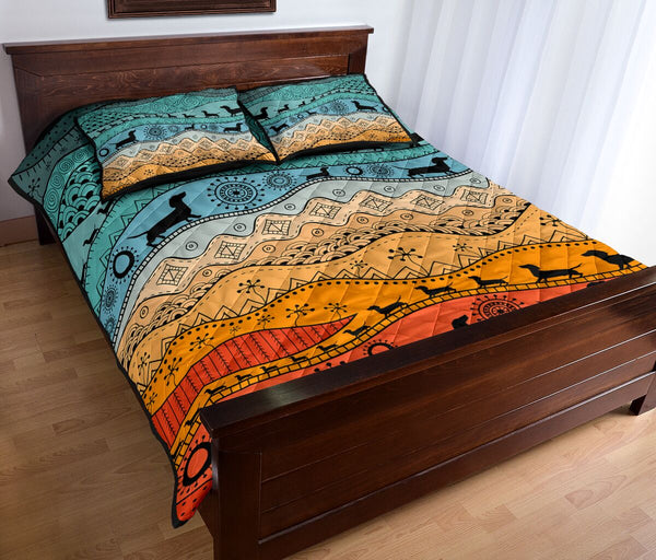 Dachshund Native Color Pattern - Bed Set - Love Quilt Bedding Set