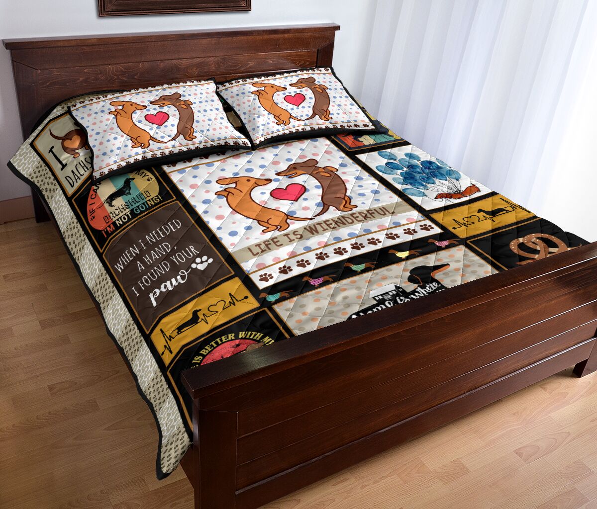 Dachshund Life Is Wienderful - Bed Set- Love Quilt Bedding Set