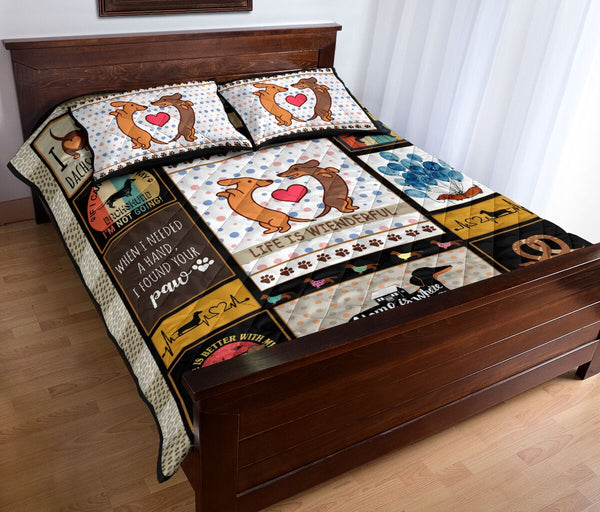 Dachshund Life Is Wienderful - Bed Set- Love Quilt Bedding Set