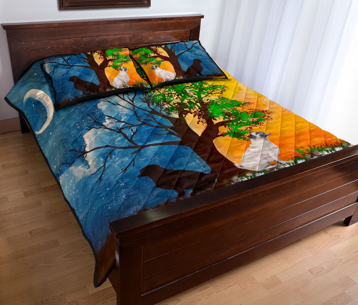 Pug Moon And Sun - Quilt Bed Set - Love Quilt Bedding Set