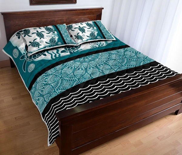 Turtle Darkturquoise - Bed Set - Love Quilt Bedding Set