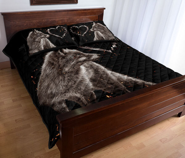 Fox Heart Quilt Bed Set - Love Quilt Bedding Set