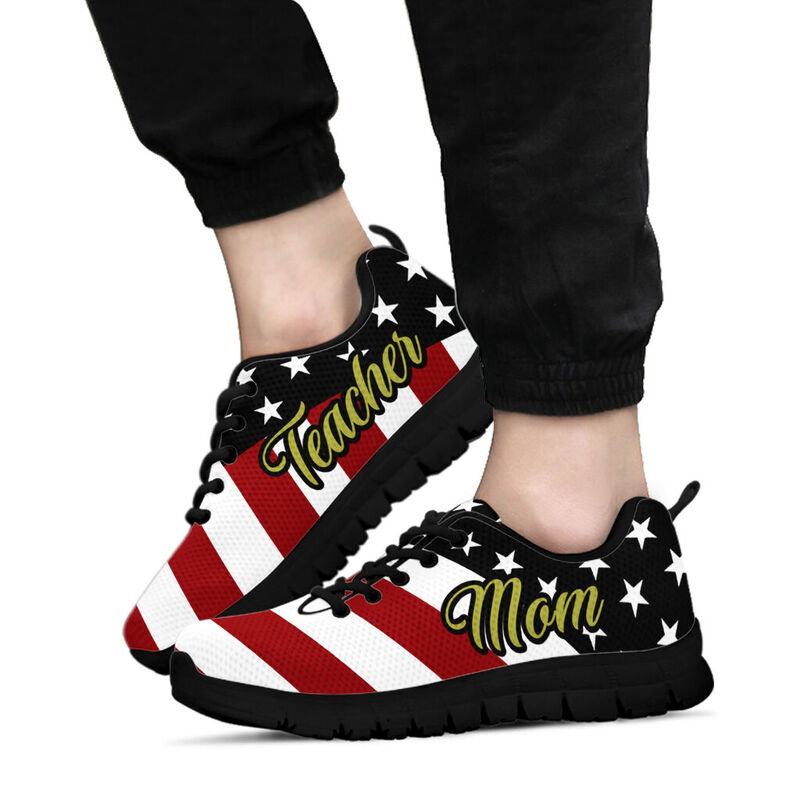 Teacher Mom - Usa Rb Flag Sneakers, Runni- Love Sneakers