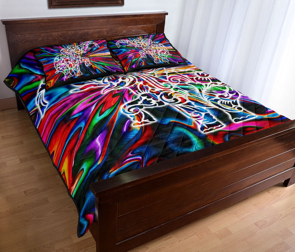 Elephant Hippie Style Quilt Bed Set - Love Quilt Bedding Set