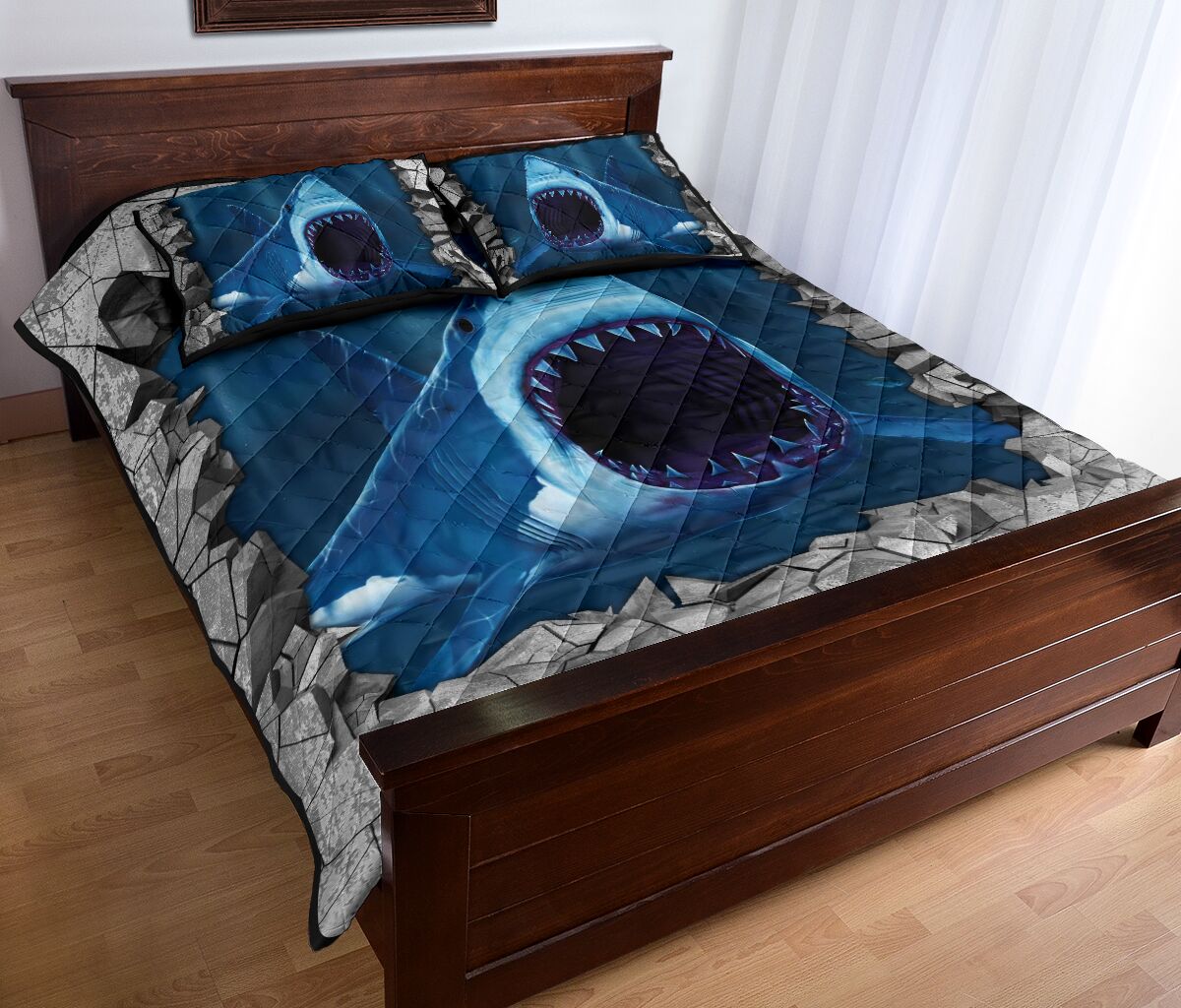 Shark Concrete Broken Quilt Bed Set - Love Quilt Bedding Set