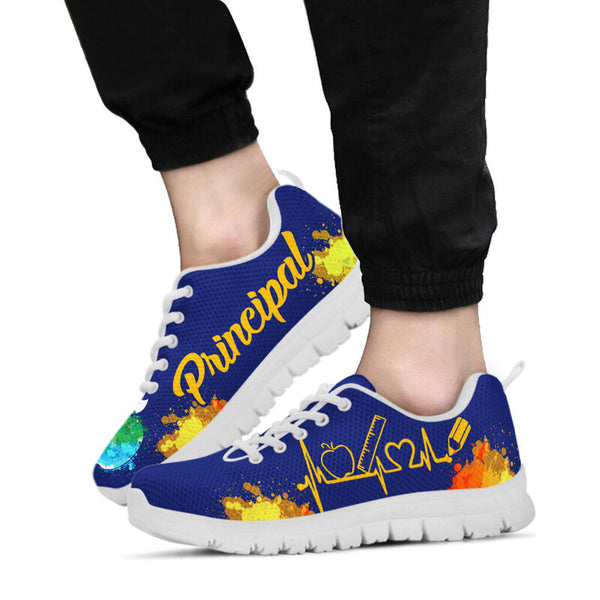 Principal Art Royal Blue Gold Kd Sneakers, Runni- Love Sneakers