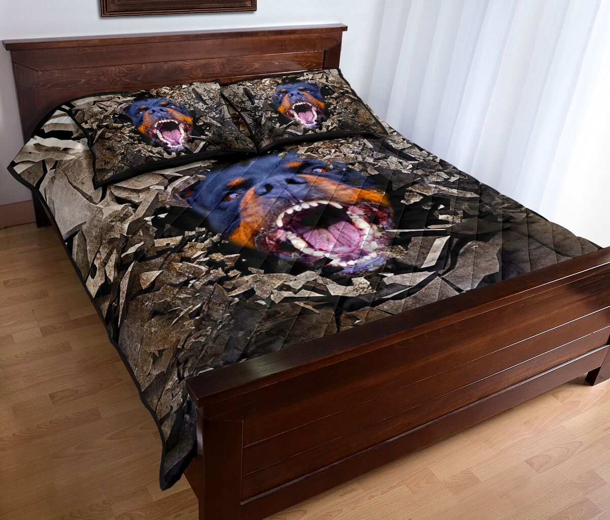Rottweiler Angry - Bed Set- Love Quilt Bedding Set
