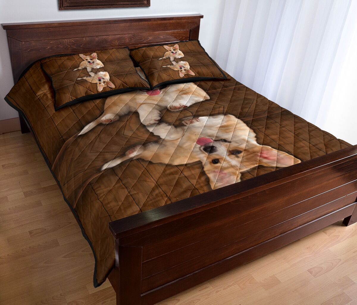 Pembroke Welsh Corgi Dog Quilt Bed Set - Love Quilt Bedding Set