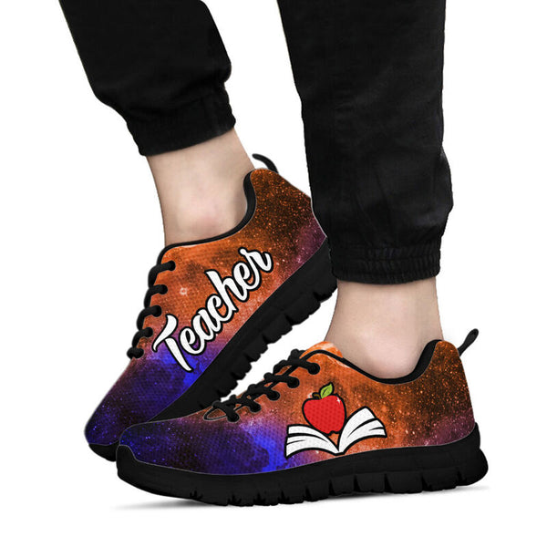 Teacher Galaxy Blue Orange Kd Sneakers, Running Shoes, Shoes For Women, Shoes For Men, Cust- Love Sneakers