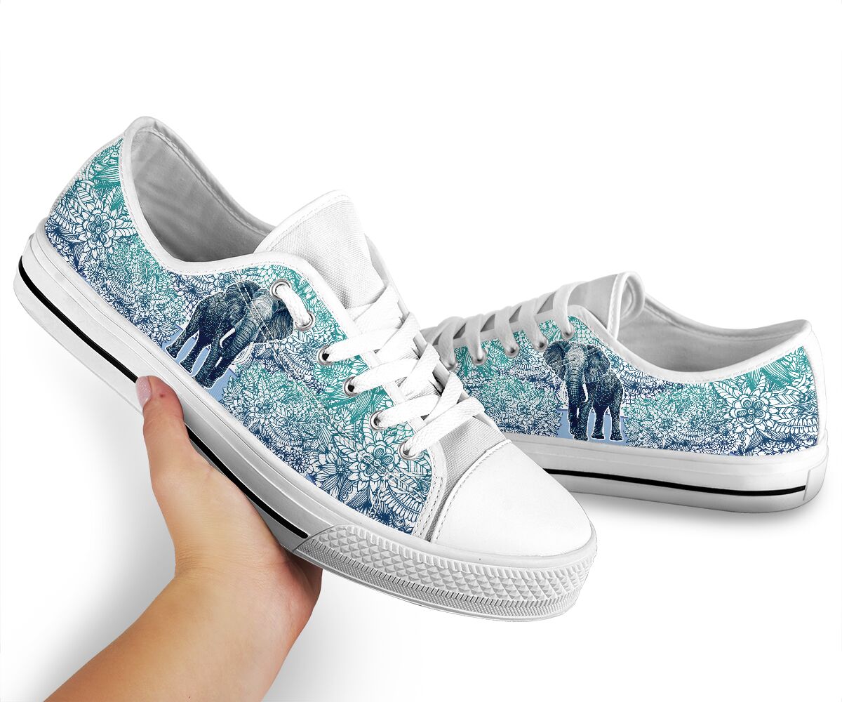 Elephant Flower Gradient - Low Top Shoe - Love Love Top Shoes