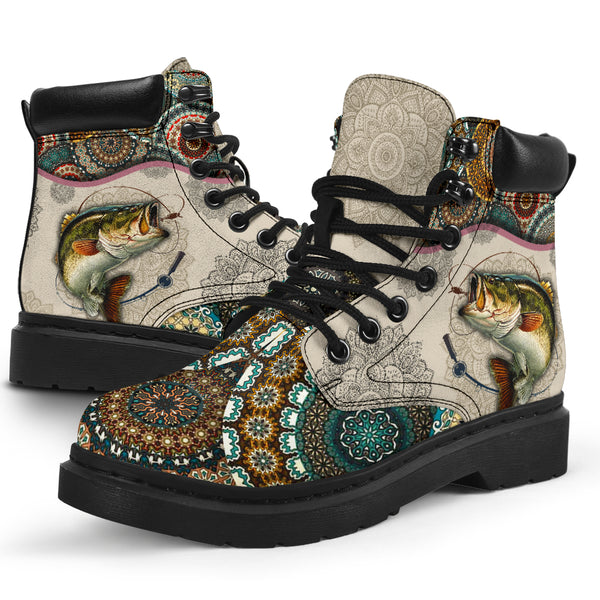 Fishing - Vintage Mandala Asbook Sky - Love All Season Boots