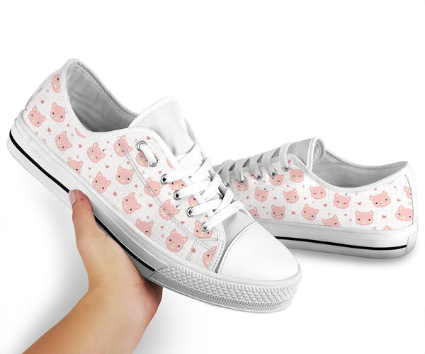 Pig Pink Lovely Heart Low Top Shoes