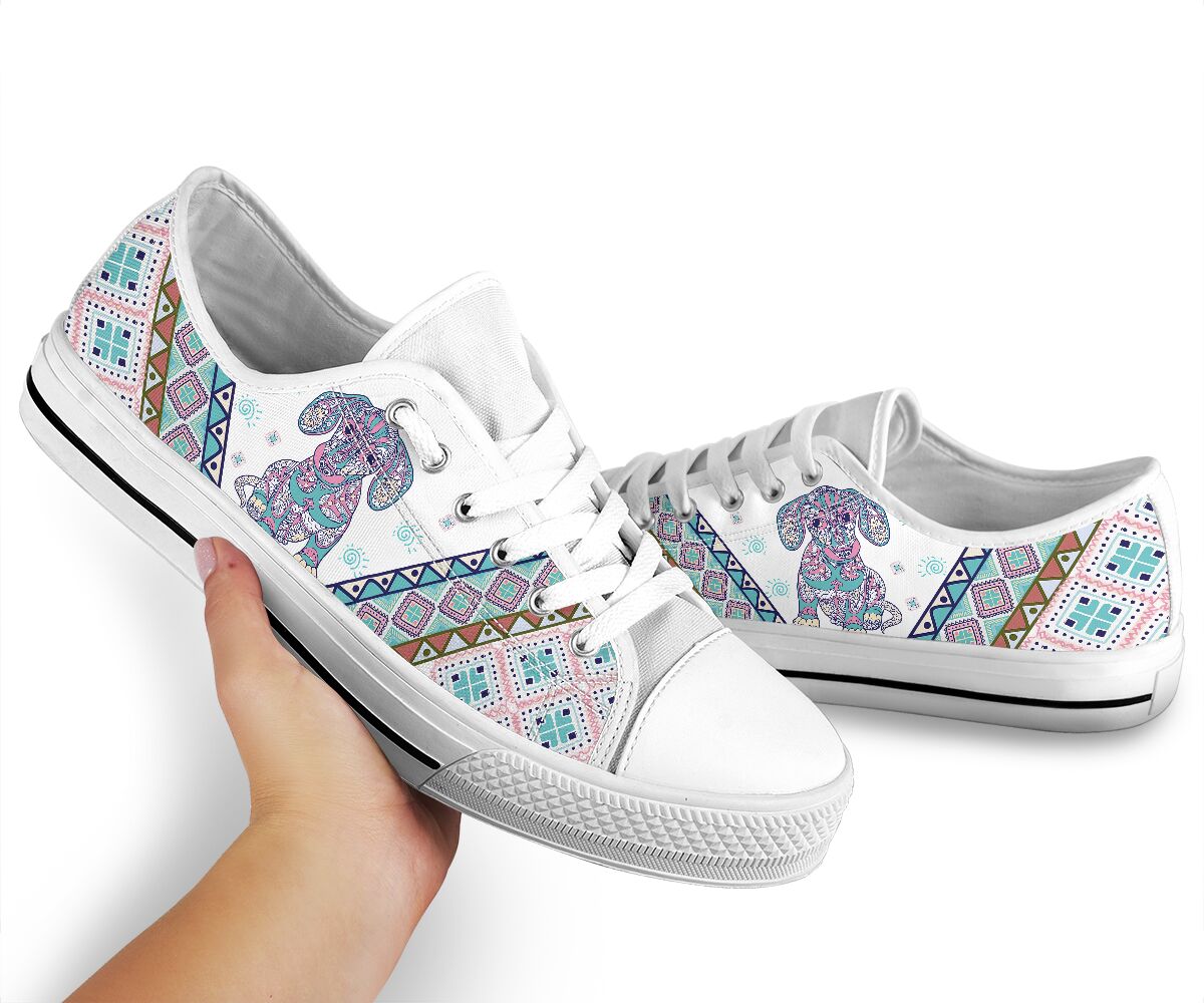 Dachshund Boho Floral - Low Top Shoe - Love Love Top Shoes