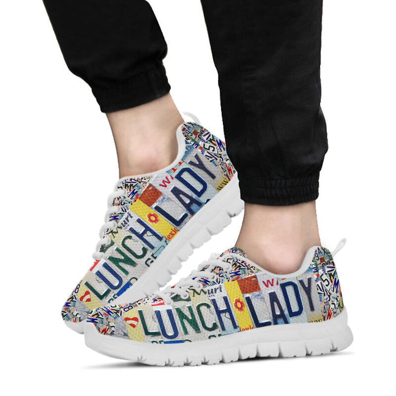Lunch Lady License Plates Sneakers, Running Shoes, Shoes For Women, Shoes For Men, Custom Sh- Love Sneakers