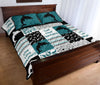 Live Love Dolphins Pattern Quilt Bed Set - Love Quilt Bedding Set