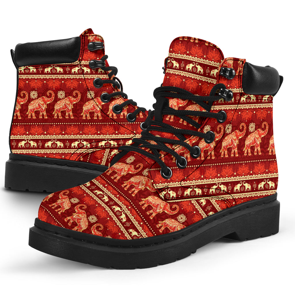 Elephant Seamless Pattern Boots- Love All Season Boots