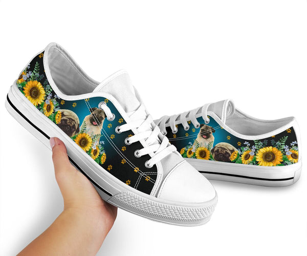 Pug Sunflower - Low Top Shoe - Love Love Top Shoes