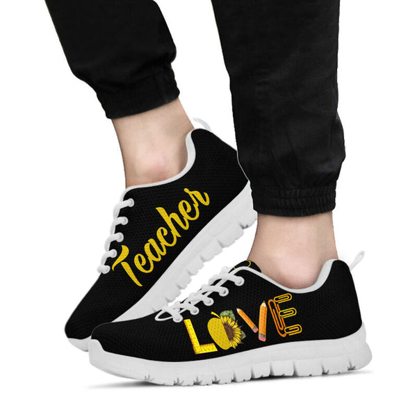 Teacher Love Sunflower Shoes Sneakers, Runni- Love Sneakers