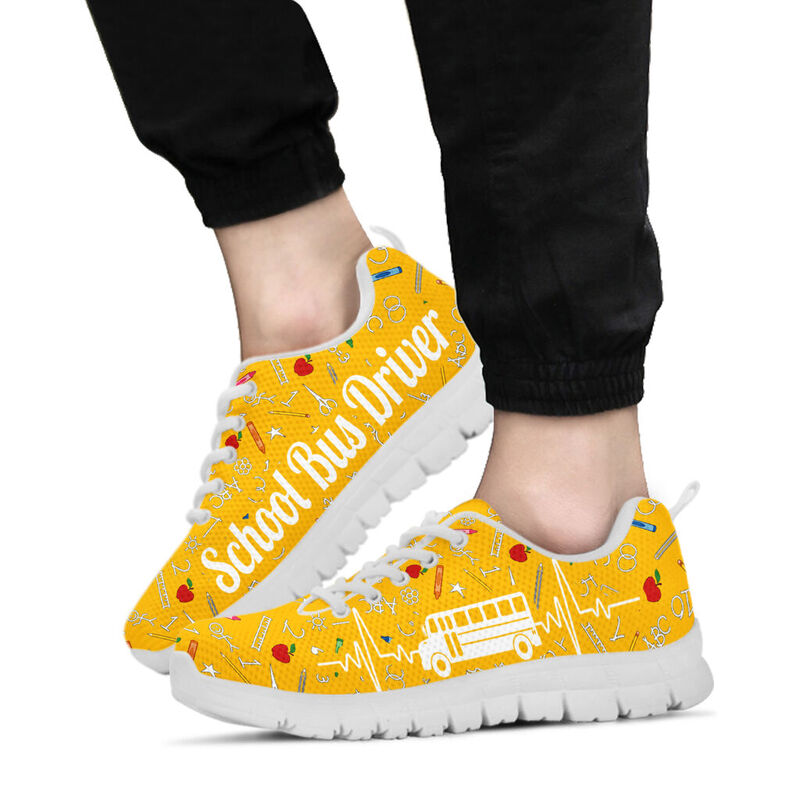 School Bus Yellow Sneakers, Runni- Love Sneakers