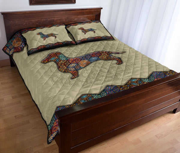 Quilt Bed Set - Mandala - Dachshund 50 - Love Quilt Bedding Set