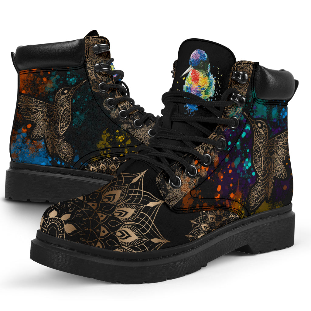 Bird Henna With Watercolor Asboot - Tl - Love All Season Boots